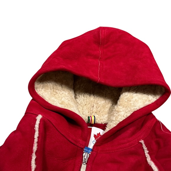 HBC Hudsons Bay 2006 Olympics Team Canada Shearling Sherpa Suede Jacket Mens XL - Picture 11 of 13